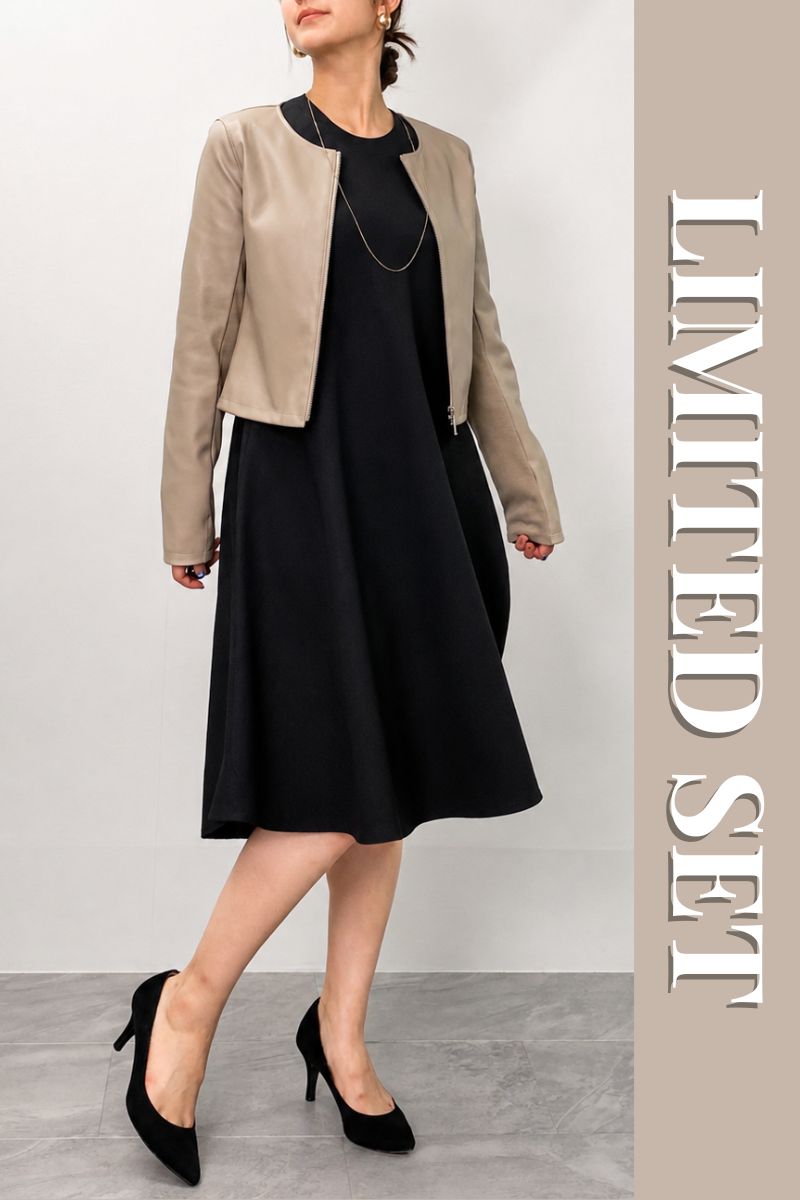 �yLIMITED SET�z��l�̏H�͏�i�Ɂb�m�[�J���[�W���P�b�g�~2way�t���A�j�b�g�����s�[�X